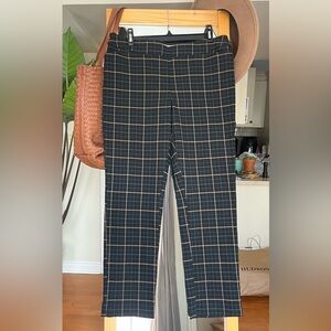 Cleo Black and Brown Plaid Pants Large Petite